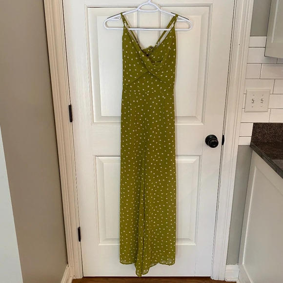 J.O.A. Strappy floral dot Jumpsuit Romper Green White 33598 - Picture 2 of 12